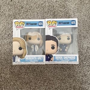 Funko Pop Meredith Grey 1074 & Derek Shepherd 1075 NEVER OPENED